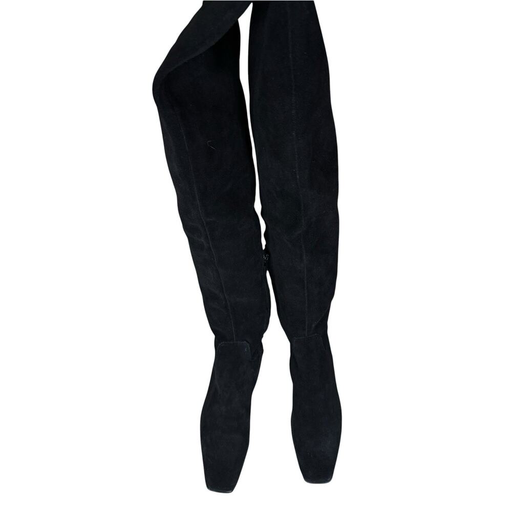 NEW Steve Madden Black Suede Over The Knee Boots Thigh High Block Heel 7M - Picture 6 of 8